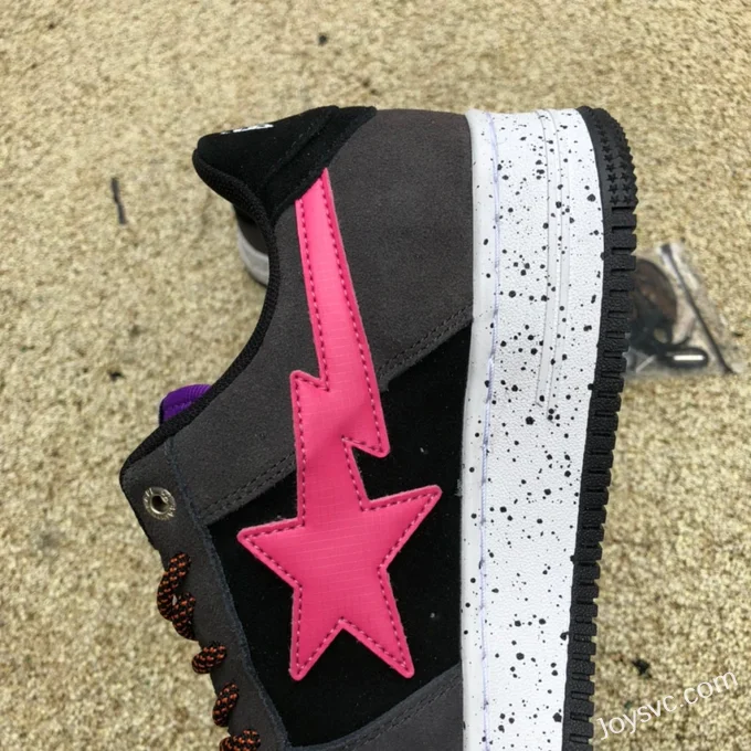 BAPE STA SK8 Low-Top Shoes in Black Purple and Pink