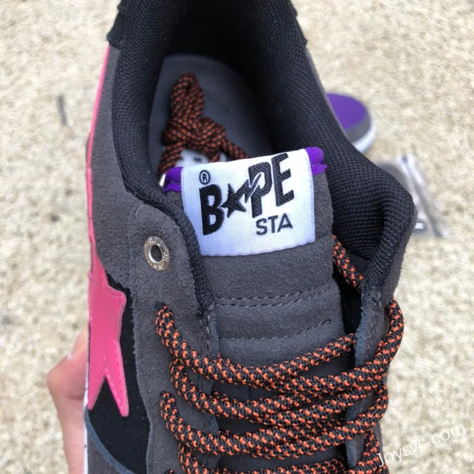 BAPE STA SK8 Low-Top Shoes in Black Purple and Pink