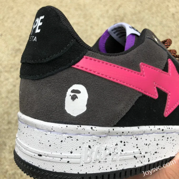 BAPE STA SK8 Low-Top Shoes in Black Purple and Pink