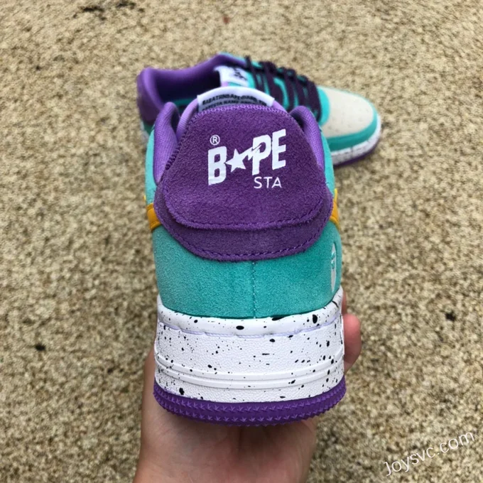 BAPE STA SK8 Low-Top Shoes in Green Purple and Yellow