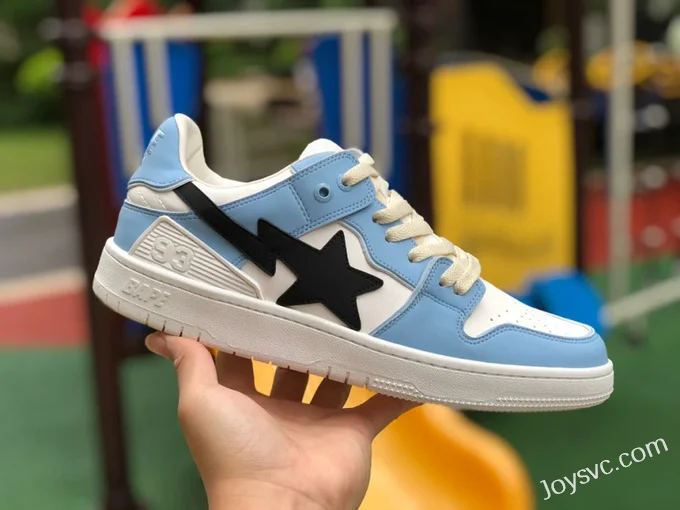 BAPE STA SK8 Low-Top Shoes in White and Blue