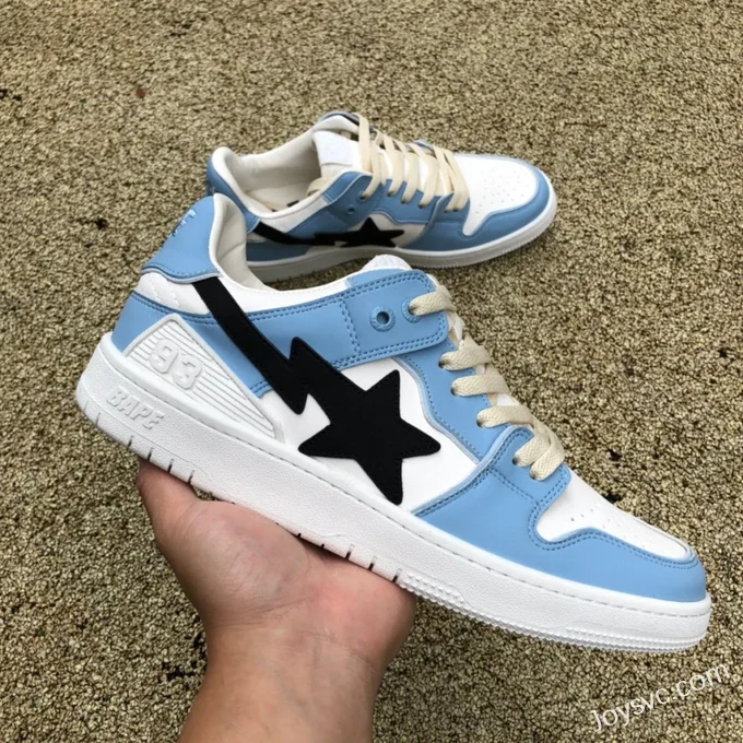 BAPE STA SK8 Low-Top Shoes in White and Blue