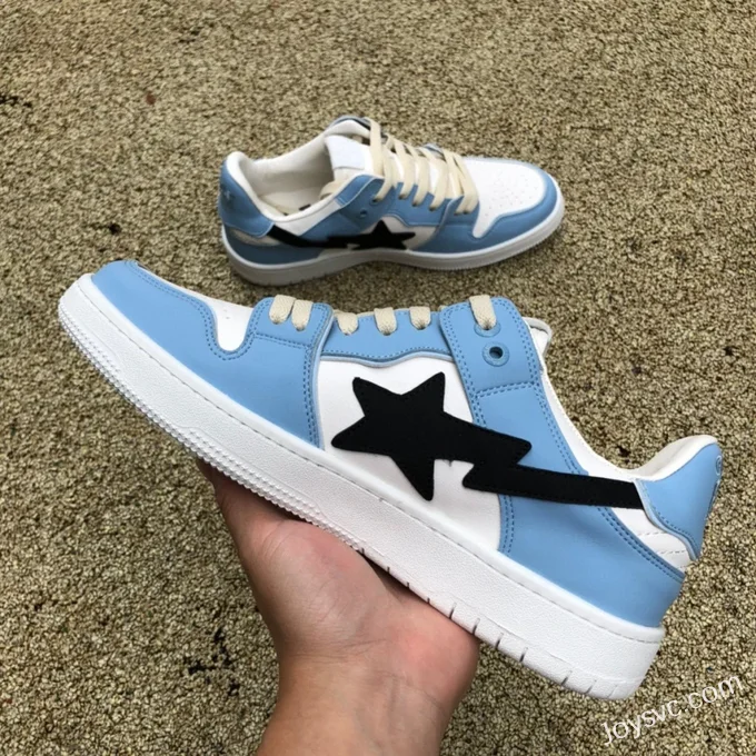 BAPE STA SK8 Low-Top Shoes in White and Blue