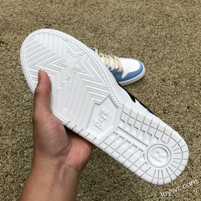 BAPE STA SK8 Low-Top Shoes in White and Blue