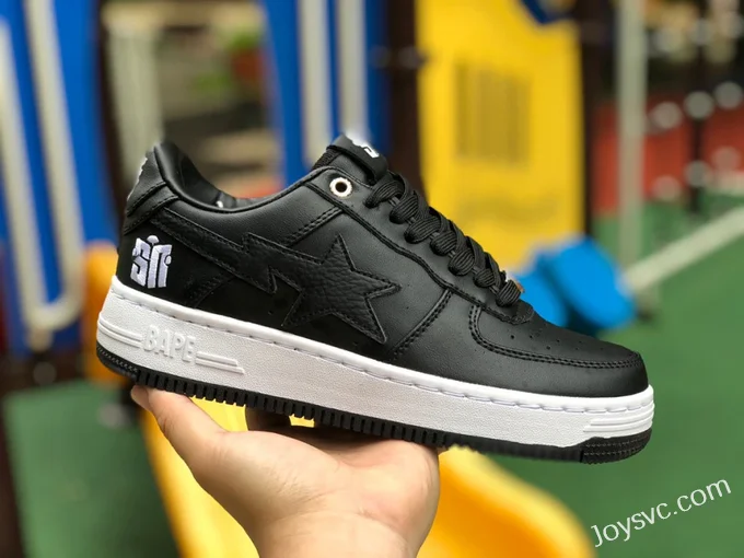 BAPE STA SK8 Low-Top Shoes in Black and White