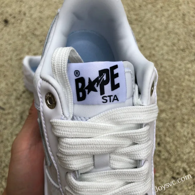 BAPE STA SK8 Low-Top Shoes in White with Pattern