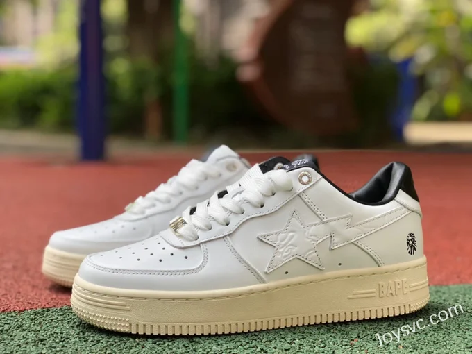 BAPE STA SK8 Low-Top Shoes in Beige Yellow and Black