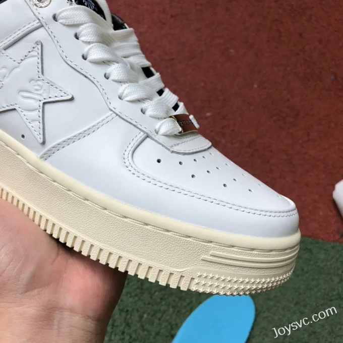 BAPE STA SK8 Low-Top Shoes in Beige Yellow and Black