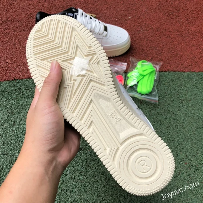 BAPE STA SK8 Low-Top Shoes in Beige Yellow and Black