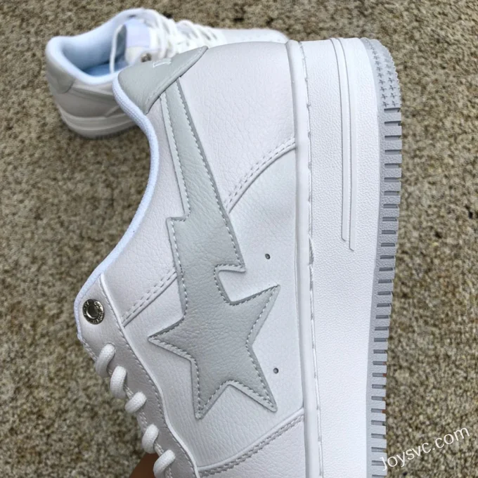 BAPE STA SK8 Low-Top Shoes in White and Silver