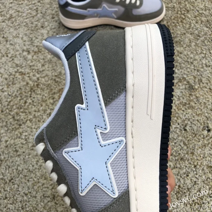 BAPE STA SK8 Low-Top Shoes in Grey and Light Green