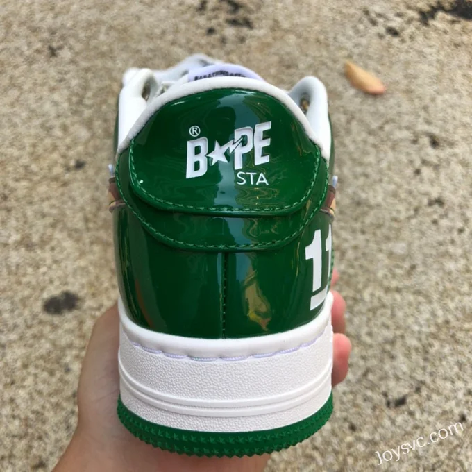 BAPE STA SK8 Low-Top Shoes in Grey White and Green Camo