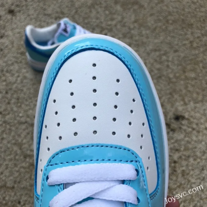 BAPE STA SK8 Low-Top Shoes in Grey White and Blue with Patent Leather