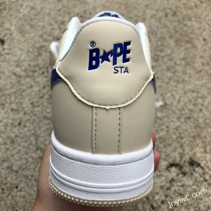 BAPE STA SK8 Low-Top Shoes in Grey Beige and Blue