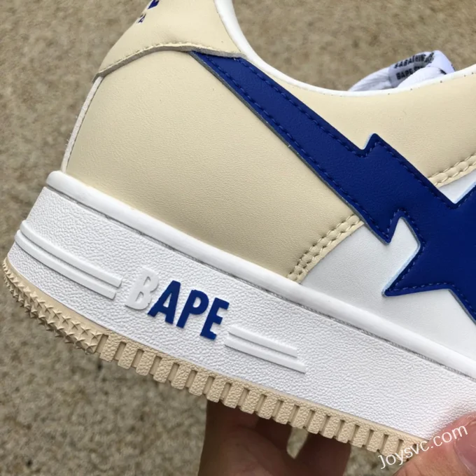 BAPE STA SK8 Low-Top Shoes in Grey Beige and Blue