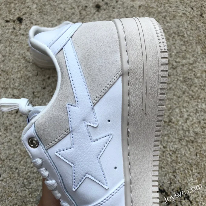 BAPE STA SK8 Low-Top Shoes in White and Light Yellow