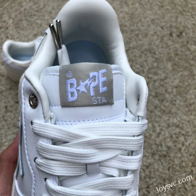 BAPE STA SK8 Low-Top Shoes in White and Light Yellow