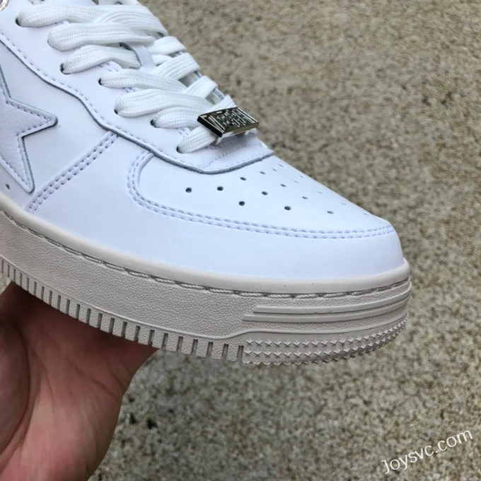 BAPE STA SK8 Low-Top Shoes in White and Light Yellow