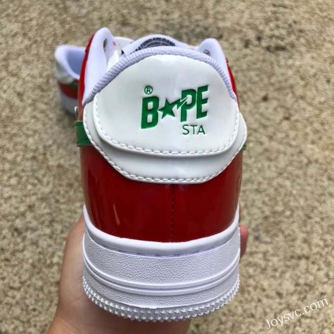 BAPE STA SK8 Low-Top Shoes in Green White and Red