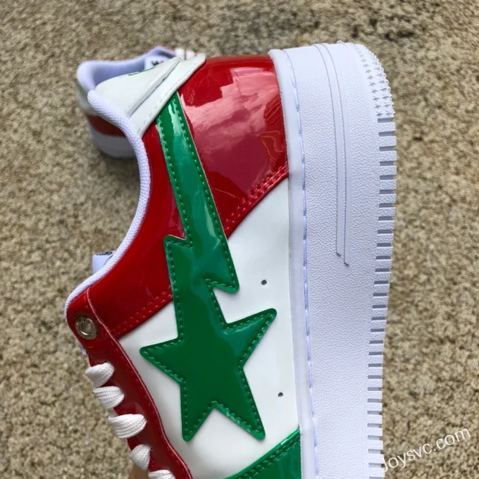 BAPE STA SK8 Low-Top Shoes in Green White and Red