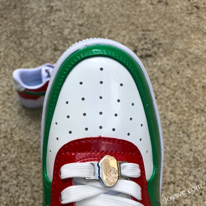 BAPE STA SK8 Low-Top Shoes in Green White and Red