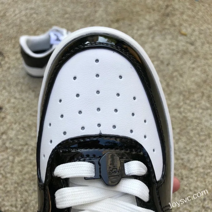 BAPE STA SK8 Low-Top Shoes in Black and White with Patent Leather