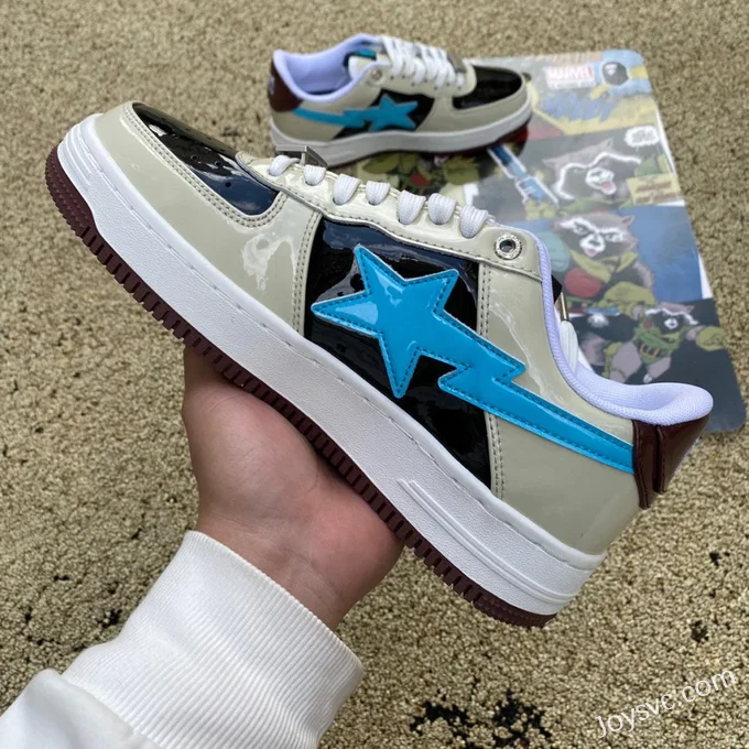 Marvel x BAPE STA SK8 Low-Top Shoes in Brown Blue and Black