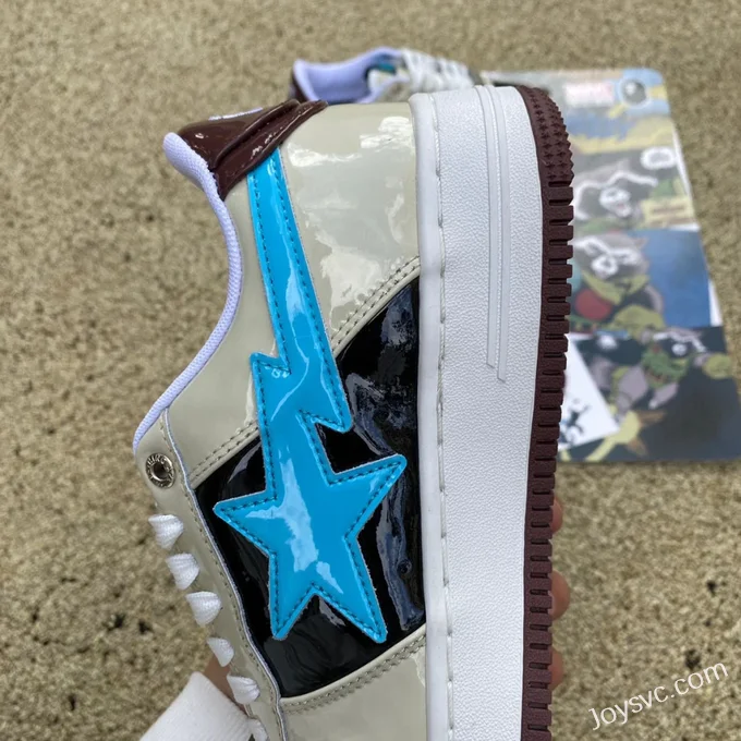 Marvel x BAPE STA SK8 Low-Top Shoes in Brown Blue and Black