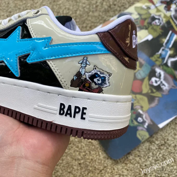 Marvel x BAPE STA SK8 Low-Top Shoes in Brown Blue and Black