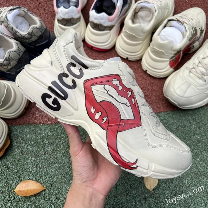 Gucci Rhyton Strawberry Double G Dad Shoes