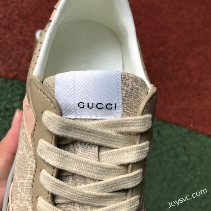 GUCCI Low-Top Canvas Platform Sneakers in Grey & Light Brown