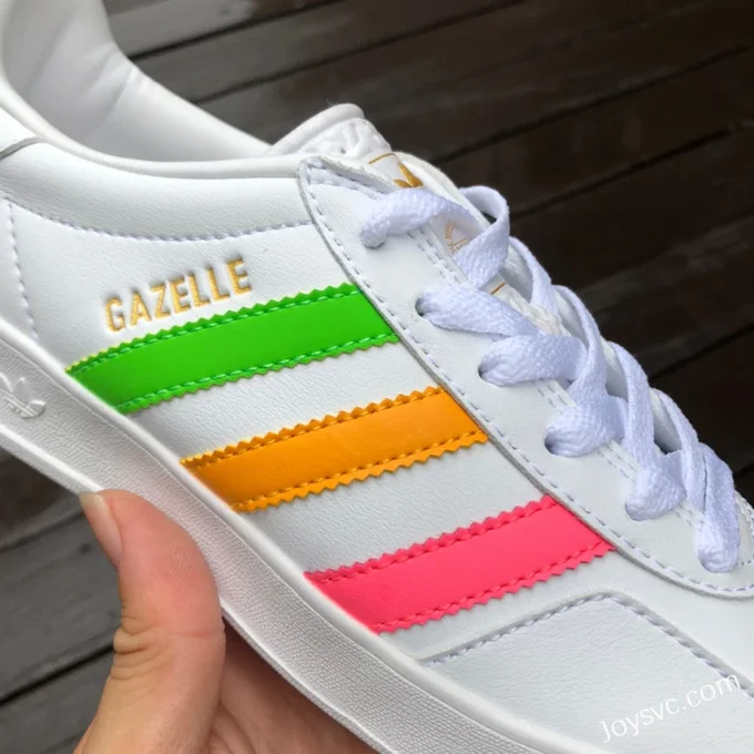 GUCCI x Adidas Originals Gazelle Low-Top Sneakers in White & Black