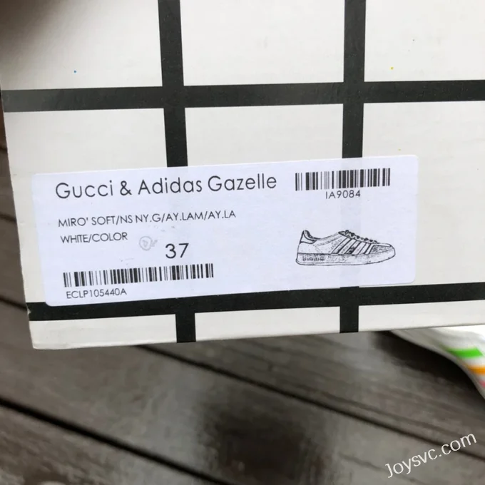 GUCCI x Adidas Originals Gazelle Low-Top Sneakers in White & Black