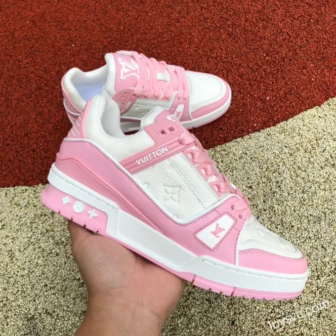 Louis Vuitton Trainer White Pink Low