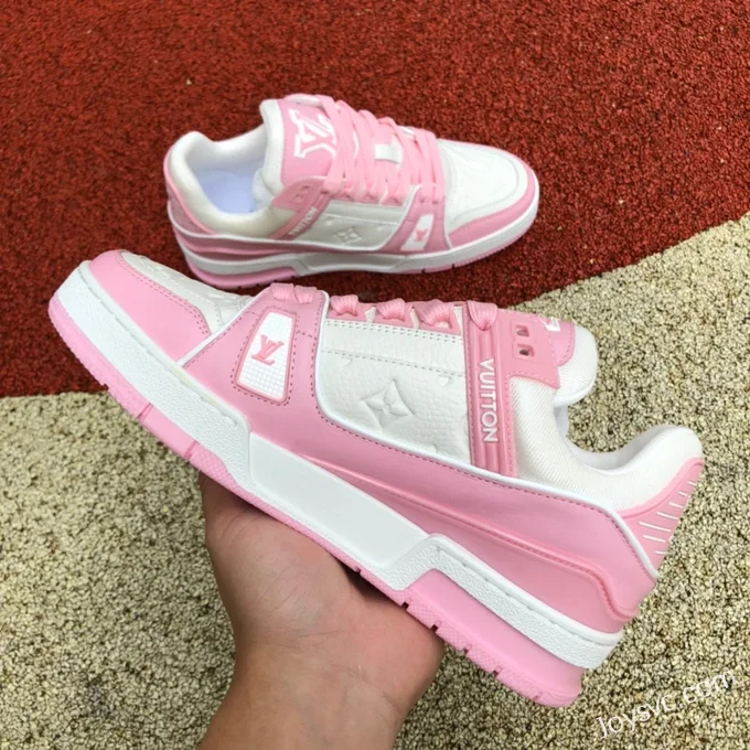 Louis Vuitton Trainer White Pink Low