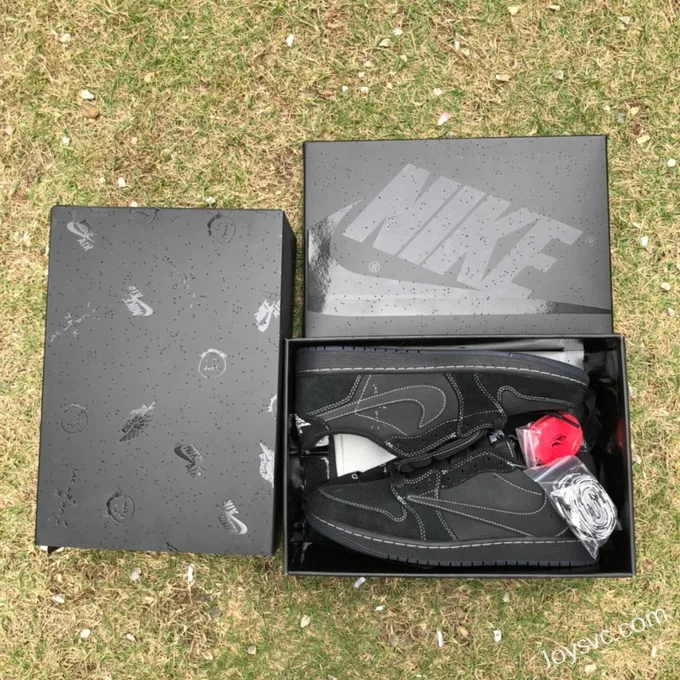 Travis Scott x Air Jordan 1 Low DM7866-001 Black Cat T1 Upgrade Version