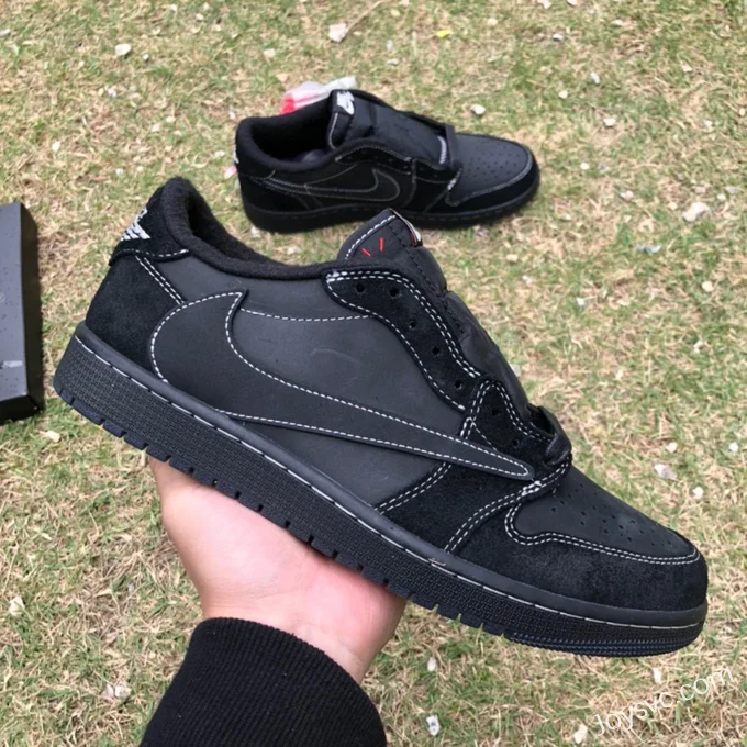 Travis Scott x Air Jordan 1 Low DM7866-001 Black Cat T1 Upgrade Version