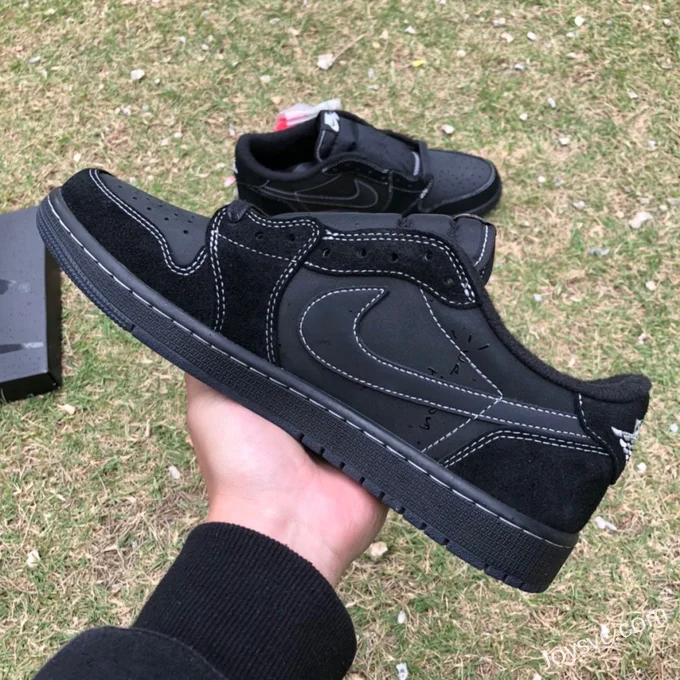 Travis Scott x Air Jordan 1 Low DM7866-001 Black Cat T1 Upgrade Version