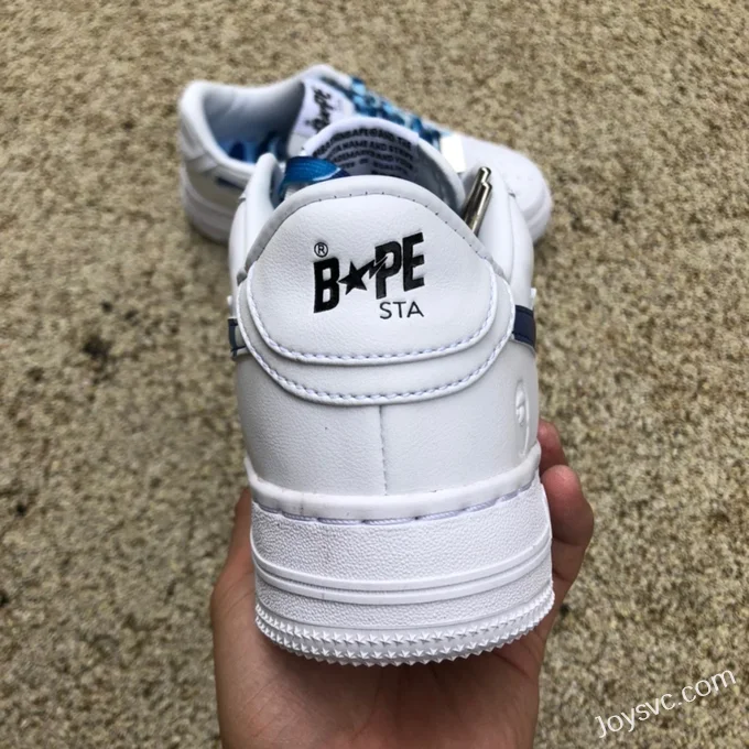 BAPE STA SK8 Low-Top Shoes in White and Blue