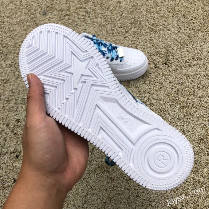 BAPE STA SK8 Low-Top Shoes in White and Blue