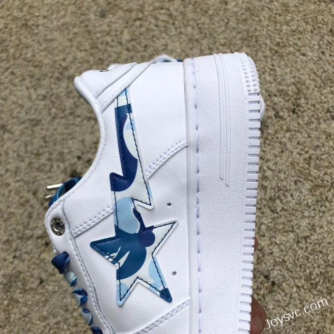 BAPE STA SK8 Low-Top Shoes in White and Blue