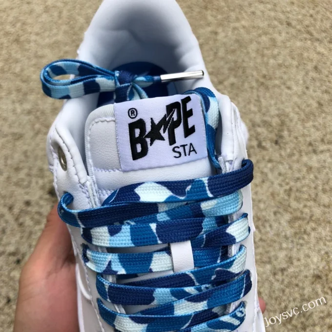 BAPE STA SK8 Low-Top Shoes in White and Blue