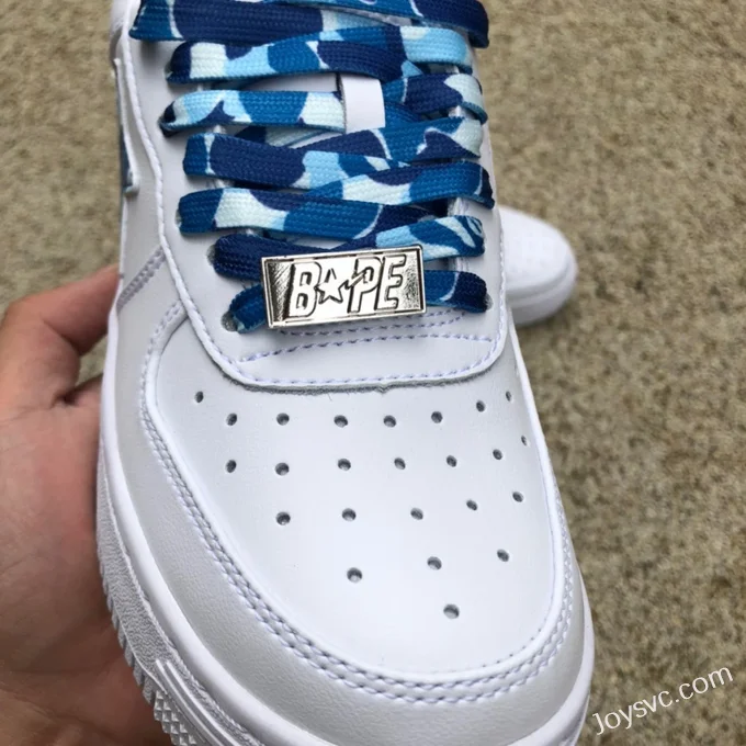 BAPE STA SK8 Low-Top Shoes in White and Blue