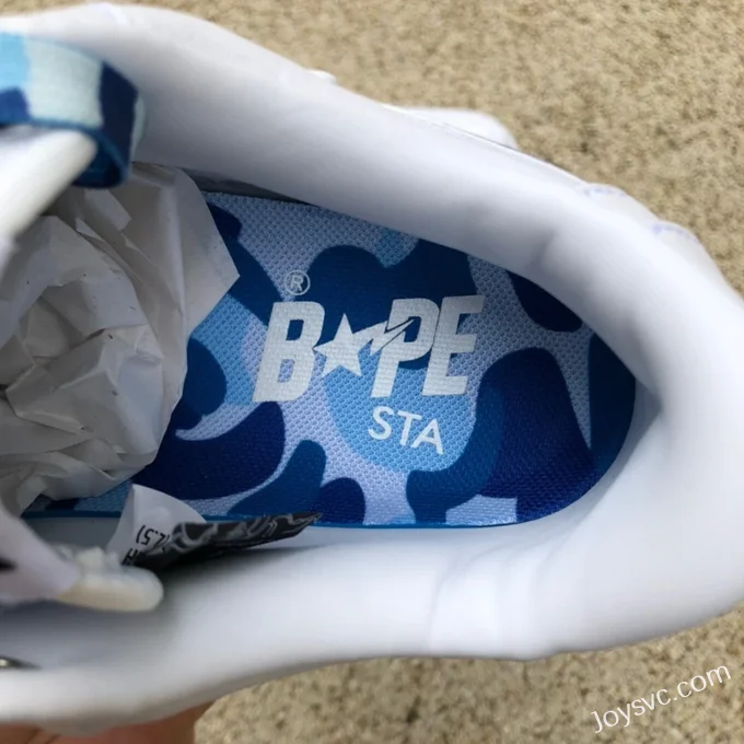 BAPE STA SK8 Low-Top Shoes in White and Blue