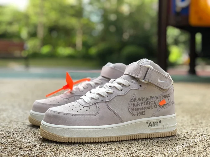 NIKE Air Force 1 x OW Grey Suede Mid CW2255-100