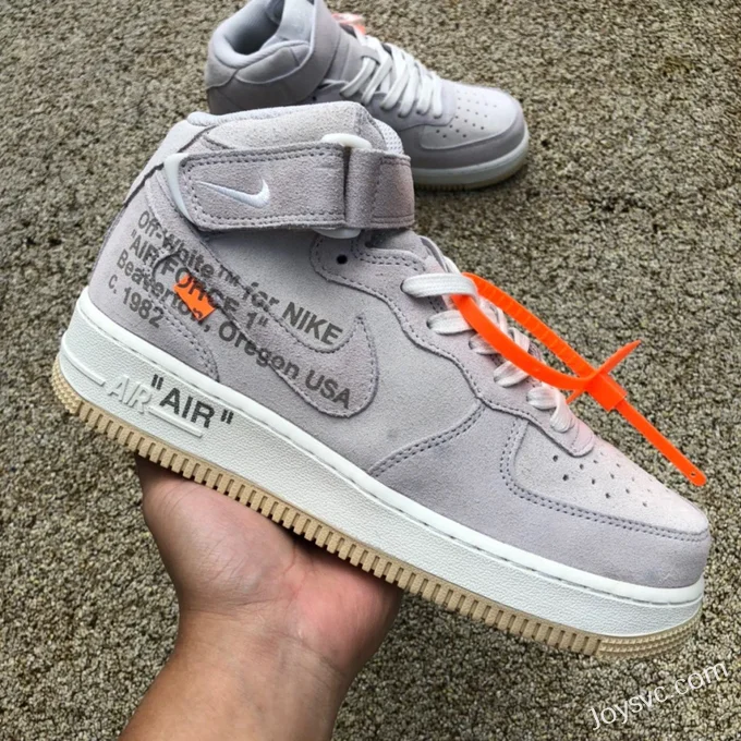 NIKE Air Force 1 x OW Grey Suede Mid CW2255-100