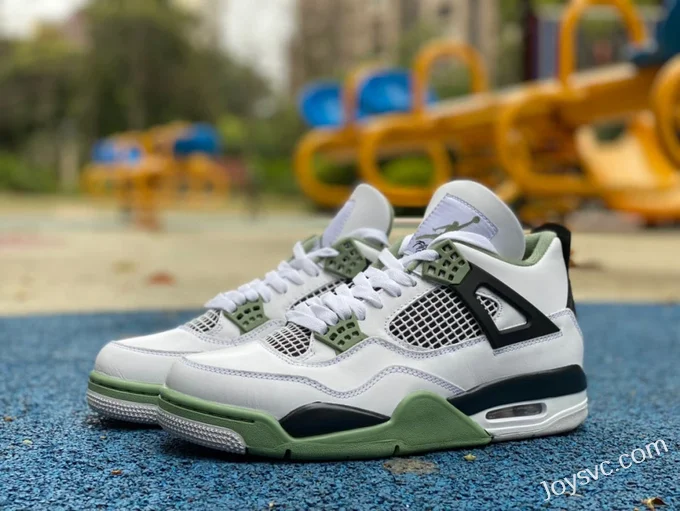 Air Jordan 4 AQ9129-103 White Green Black