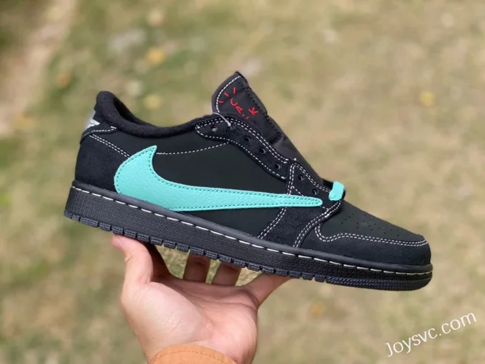 Travis Scott x Air Jordan 1 Low DZ1382-001 Black Tiffany Reverse Swoosh