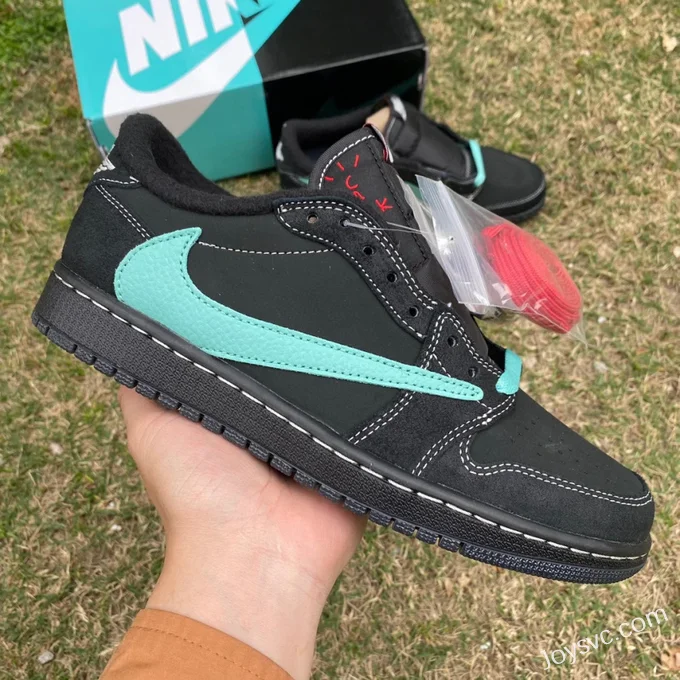 Travis Scott x Air Jordan 1 Low DZ1382-001 Black Tiffany Reverse Swoosh