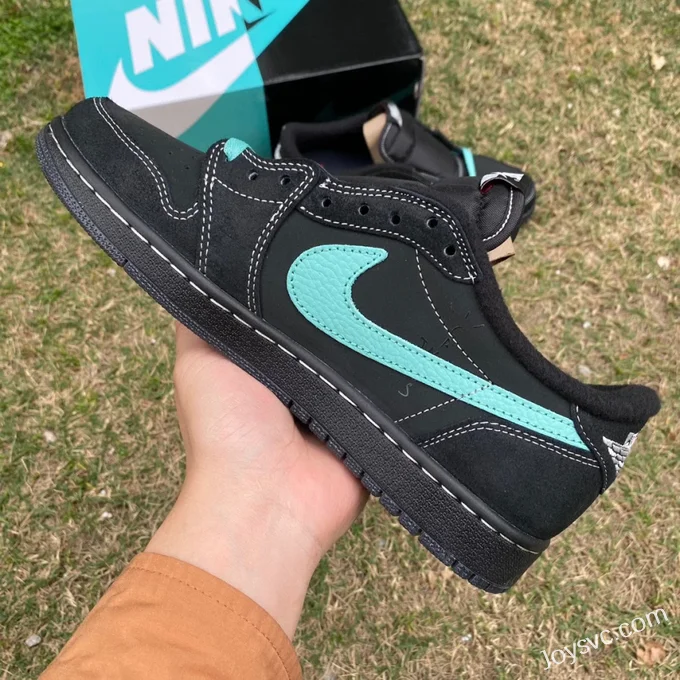 Travis Scott x Air Jordan 1 Low DZ1382-001 Black Tiffany Reverse Swoosh